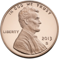 روی سکه یک سنت لینکن