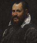 Annibale Carracci, Portrait d'un homme, la longueur du buste, dans un col blanc, années 1580