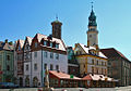 Polski: Rynek w Lubaniu z widocznym ratuszem English: Market Square with city hall in Lubań