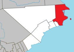 Location within Le Rocher-Percé RCM