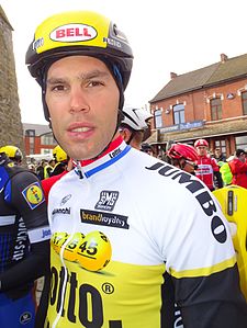 Maarten Wynants lors du départ du Samyn 2016 à Quaregnon.