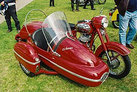 Motorradgespann Jawa 350-354/06, mit Beiwagen von Kovona Karviná mit dem Namen Velorex.