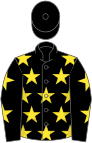 Black, yellow stars, black cap