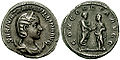 Coin issued to celebrate the marriage of Gordian to Sabinia Tranquillina.