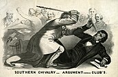 Abolitionist caricature of the caning of Charles Sumner