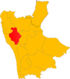 Mappa della Comunità Montana Unione delle Valli nella Provincia di Cosenza