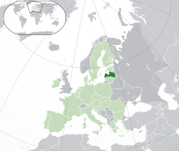 Localização da Letônia