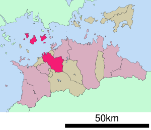 Lage Marugames in der Präfektur