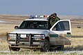 Peronda Sempadan Polis Amerika Syarikat Pegawai Polis Peronda Sempadan Dan Kenderaan Polis Montana Amerika Syarikat 2007 di Kanada Sempadan Amerika Syarikat.