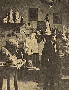 sochař Karel Opatrný v atelieru
