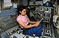 Kalpana at work in SPACEHAB