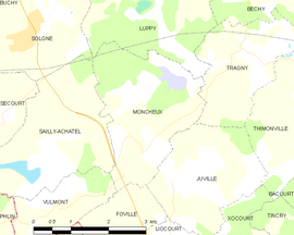 Mapa obce Moncheux