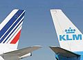 에어프랑스-KLM과 합병 후 에어프랑스 마크와 KLM 마크