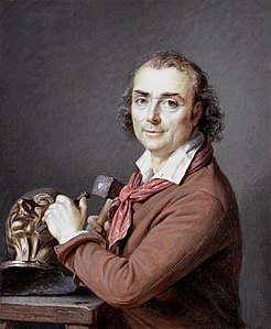 Jean-Antoine Houdon Voltaire-ren bustoa egiten, 1800, Musée des Beaux-Arts de Caen