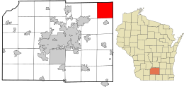 Location in Dane County and the state of Wisconsin