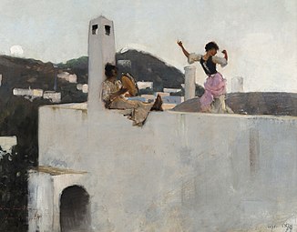 Capri, Rosina Ferrara dansant une tarentelle sur un toit, 1878 Crystal Bridges Museum of American Art, Bentonville