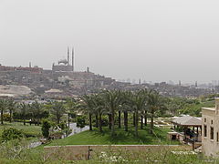 La citadelle vue depuis le parc Al-Azhar.