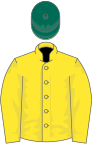 Yellow, dark green cap