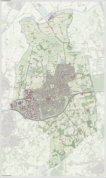 Topografische gemeentekaart van Etten-Leur, per september 2022