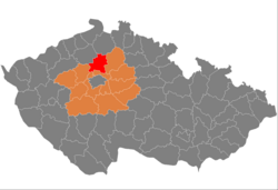 Lage des Okres Mělník