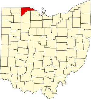 Map of Ohio highlighting Lucas County