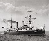 The Chinese cruiser Hai Tien, of the Imperial Chinese Navy.
