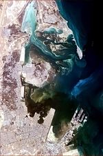 صورة لخليج كيتوس أو خليج القطيف من محطة الفضاء الدولية