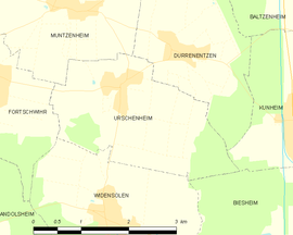 Mapa obce Urschenheim