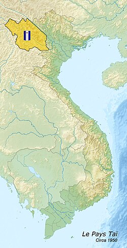 Vị trí xứ Thái trên bản đồ Quốc gia Việt Nam, 1950.