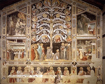 Rodokmen Kristův, Zázraky a Poslední večeře; refektář Santa Croce, Florencie