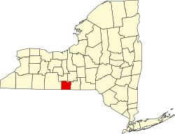Karte von Chemung County innerhalb von New York