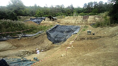 Les fouilles en 2014 au niveau de la porte ouest du rempart.
