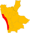 Mappa della Comunità Montana Appennino Paolano nella Provincia di Cosenza