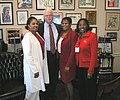 On February 11, 2004, Congressman George Miller met with Sarah Chapman, Linda Richardson and Sandra Hanson, members of Delta Sigma Theta Sorority to discuss afforable housing, health insurance, education and voting rights