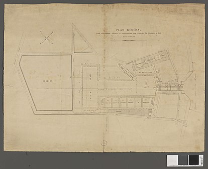 Plan général des chaussées digues et terre-pleins des abords du Bassin à flot. Archives Bordeaux Métropole, Bordeaux XXVIII C 2. BORDEAUX Fi XXVIII C 2