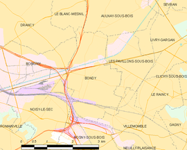 Mapa obce Bondy