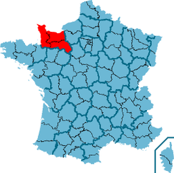 Ligging van Basse-Normandie in Frankrijk