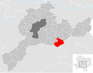 Lage der Gemeinde Brand-Laaben im Bezirk St. Pölten-Land (anklickbare Karte)