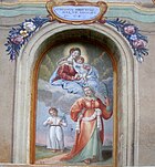 Fresque des saints Cyr et Julitte, Giovanni Piccina (1823), oratoire de San Quirico, Boccioleto, frazione de Palancato, province de Verceil, Italie.