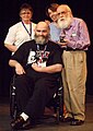 Robert S. Lancaster with family and James Randi receiving the Citizen Skeptic Award, July 11, 2009