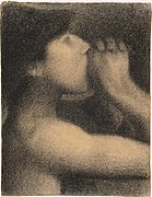 L'Écho, study for Une Baignade, Asnières (Bathing Place, Asnières), Yale University Art Gallery