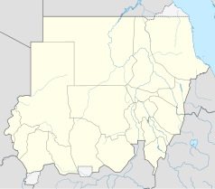 Mapa konturowa Sudanu, u góry znajduje się punkt z opisem „Wadi Halfa”