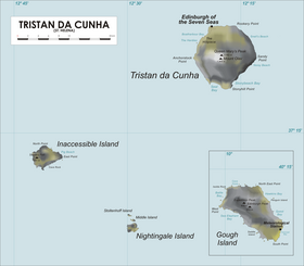 Карта архипелага Тристан-да-Кунья