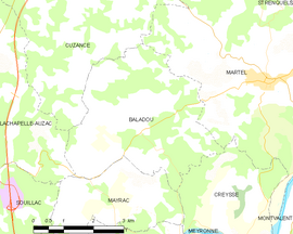 Mapa obce Baladou