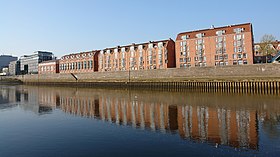 Vue de la rive occidentale du Teerhof depuis la Kleine Weser.