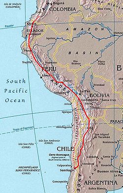 Az inka úthálózat kiterjedése