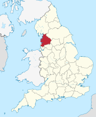 Pozicija Lancashira na karti Engleske