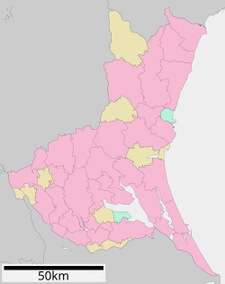 福島県浜通り地震の位置（茨城県内）