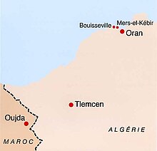 carte sommaire d'Oujda à Oran