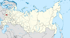 Kalugan alue Venäjällä, alla sijainti Kalugan alueella